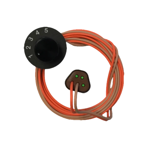 Representative five-position SOTF switch. Optional add-on; final cable is matched to the truck.
