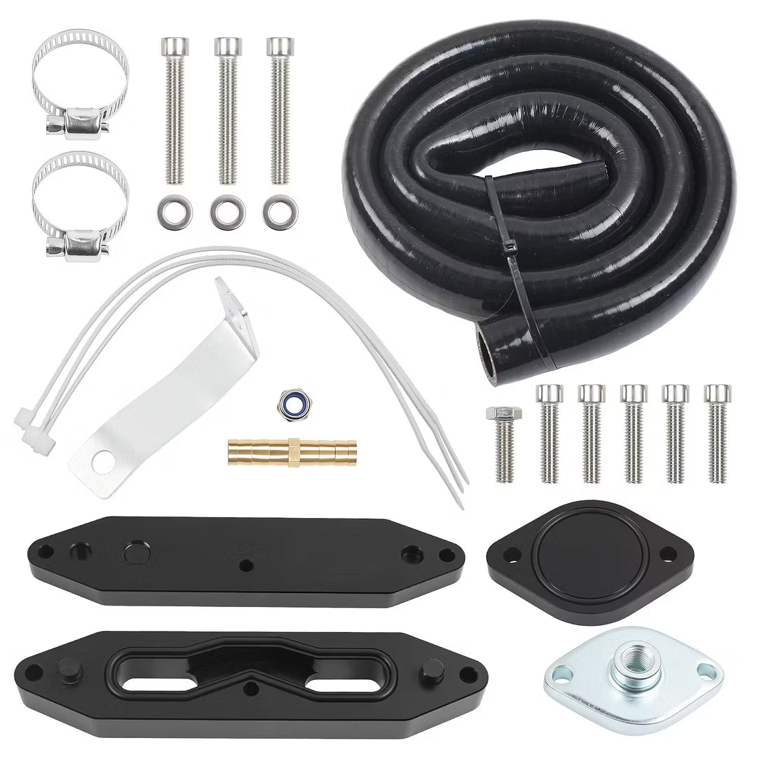 Vehicle-specific EGR hardware included with the full setup package. Final hardware is matched to the truck.