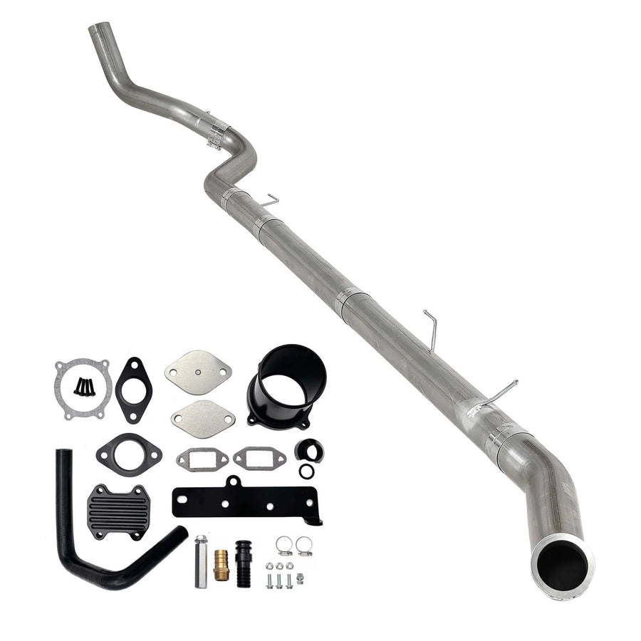5-inch Cummins exhaust configuration pictured with optional EGR hardware